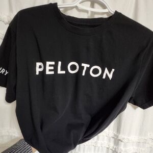 Peloton Black Tee with White Logo